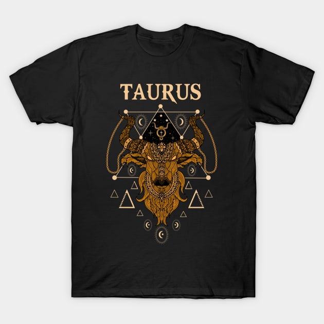 Taurus sacred triangle zodiac design T-Shirt by RamsApparel08